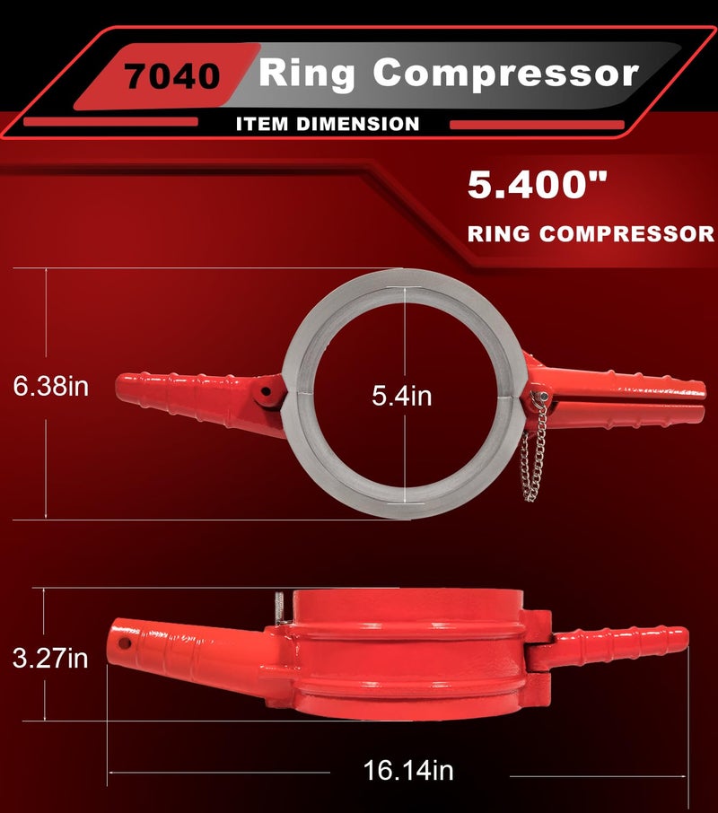 Camoo 7040 Piston Ring Compressor 5.4" Bore Remover Installer Tool For Cummins ISX QSX 15 & Caterpillar 3400, 3406, 3408, C15, Replace for PT-7040 - Image 4
